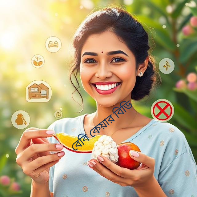 woman eating fruits or taking folic acid supplements