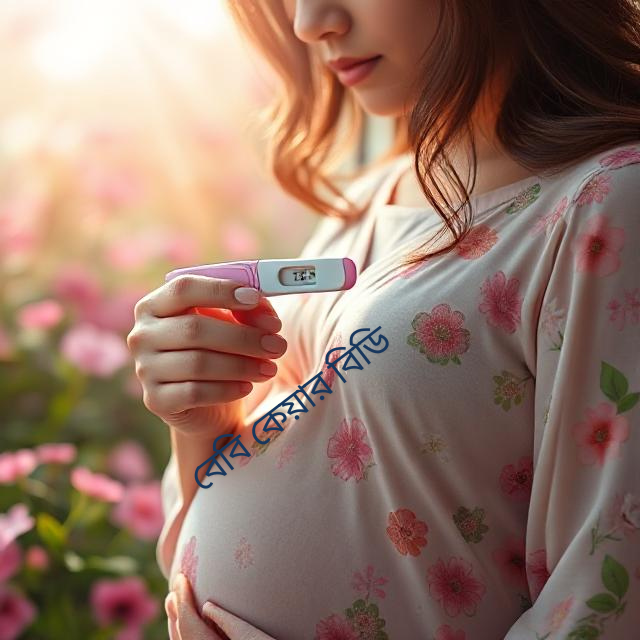 woman holding a pregnancy test