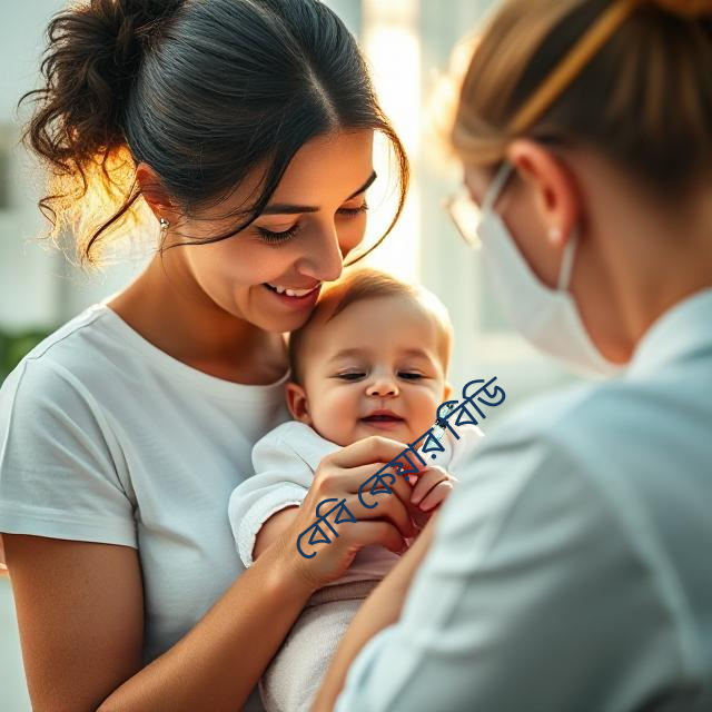 শিশুকে টিকা দেওয়া হচ্ছে